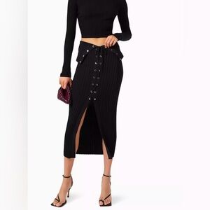 DION LEE Lace Up Eyelet Skirt Size 8